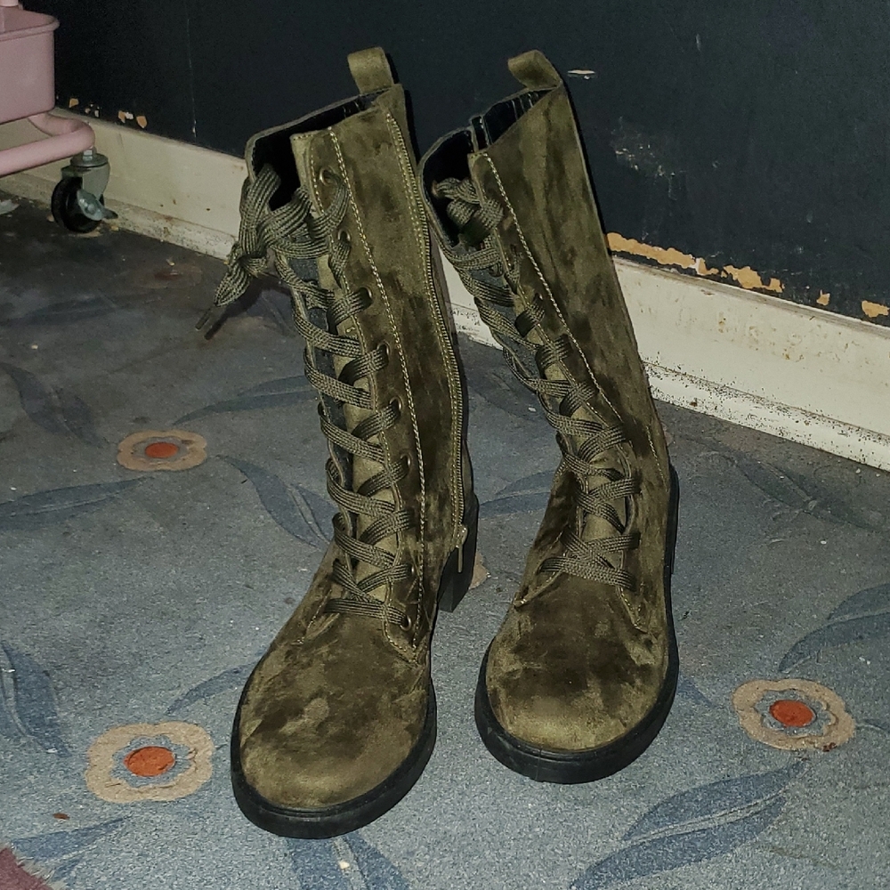 COPY - Olive Lace-Up Combat Boots